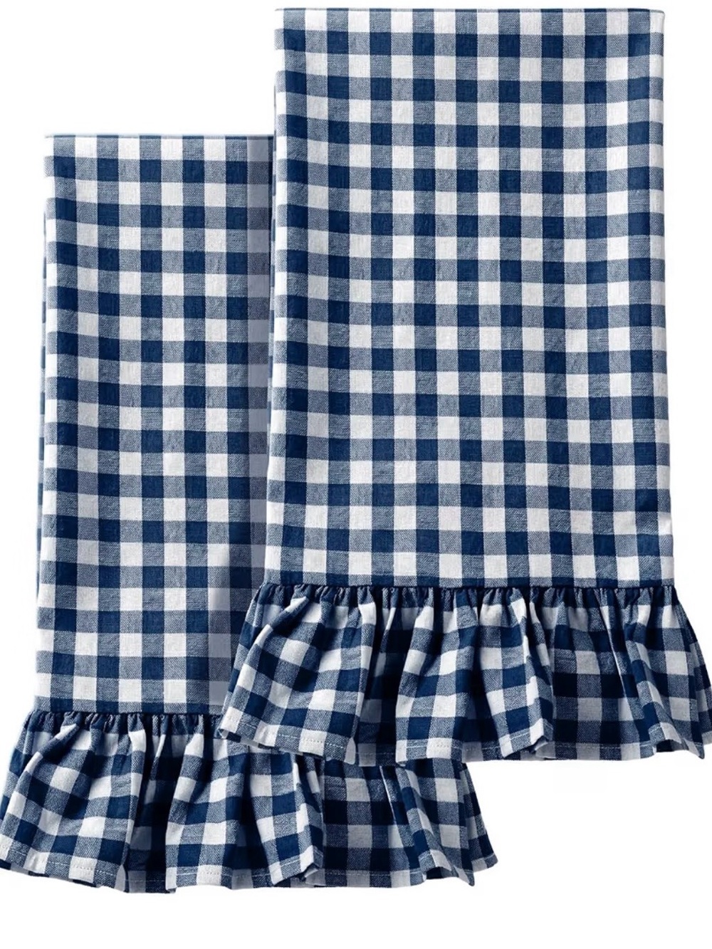 2 Pcs Navy Blue Gingham Kitchen Towels
